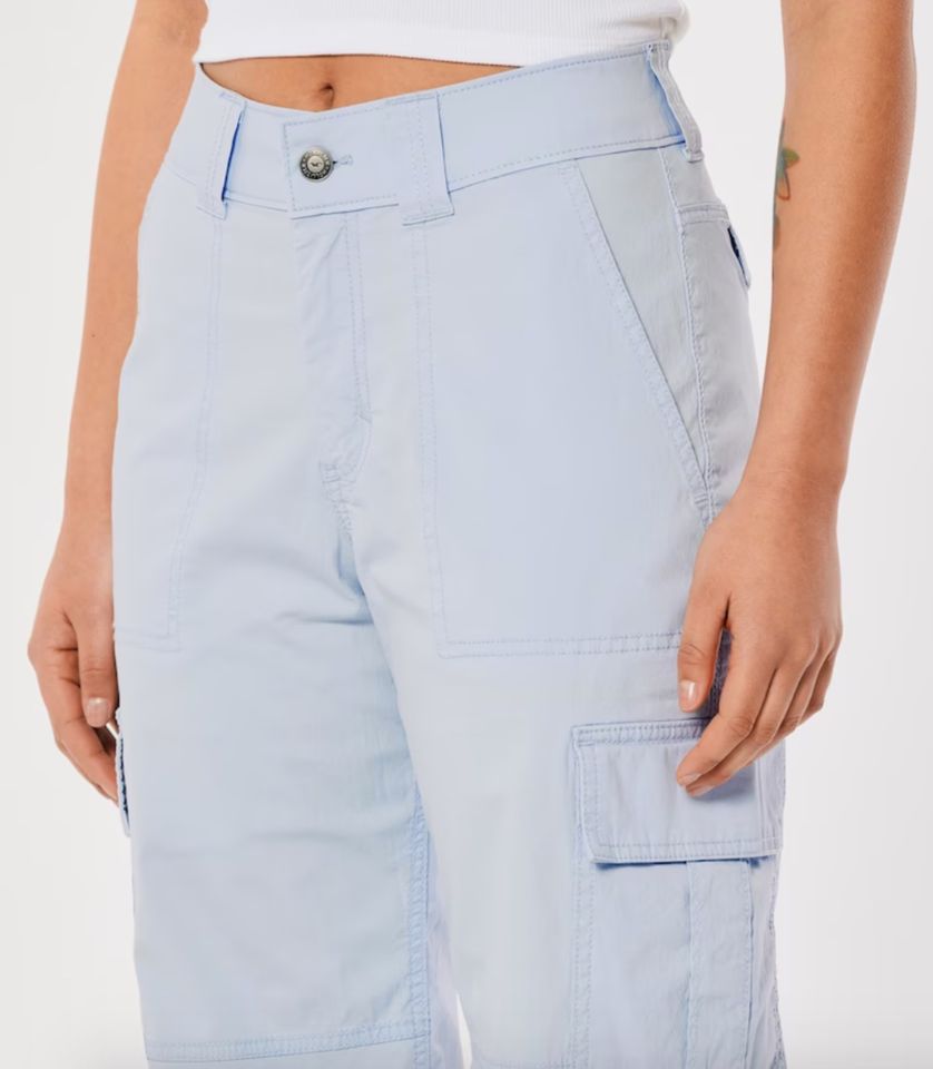 TOP ⭐️ HOLLISTER High Rise BAGGY CARGO Hose blau/grau ✮ W28 L30 in Essen