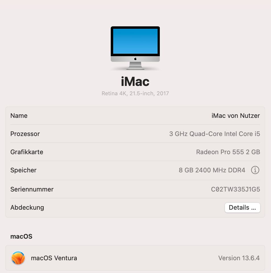 iMac Retina 4K 2017 21.5Zoll Intel i5 3GHz mit Zubehör in Waldshut-Tiengen