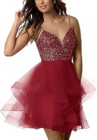 Partykeid Abendkleid Hochzeitskleid Strass  Gr. 36 S Tüll Rot Neu Nordrhein-Westfalen - Hennef (Sieg) Vorschau