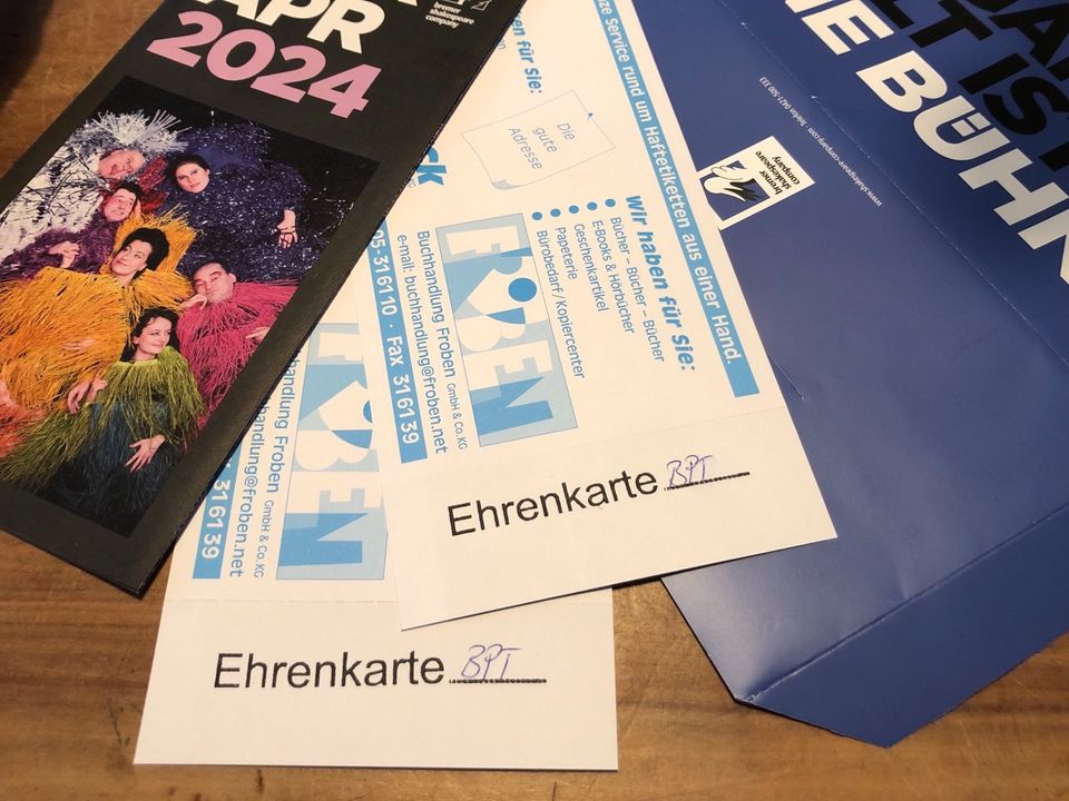 2 Tickets (blanko) Bremer Shakespeare Company (Wert 42 Euro) in Bremen