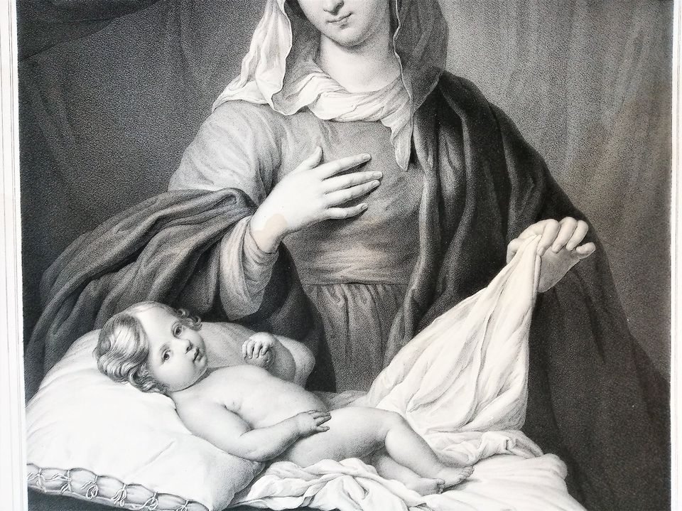 Franz Hanfstaengl. Maria mit dem Christuskinde. 48x63. ca.1840 in Bonn