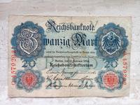20 deutsche Reichsmarkbanknote von 1914 Nordfriesland - Tönning Vorschau