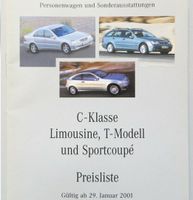 2001 Preisliste Mercedes C-Klasse, W203, S203, CL203, 2000-2008 Sachsen-Anhalt - Halle Vorschau