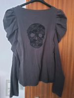 Only Pullover M 38 Skull Shirt Totenkopf Dunkelgrau Spitze Puffär Bayern - Augsburg Vorschau