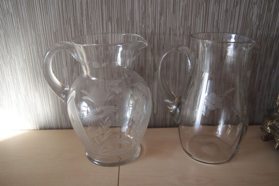 Trödel Shabby chic Alte Fläschchen mit Stopfen Flaschen Glas Krug in Berglen