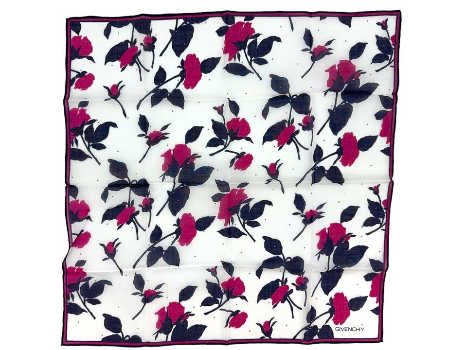 GIVENCHY Bandana Tuch Damen Schal Baumwolle Lila Pink Weiß Flora in Schleswig