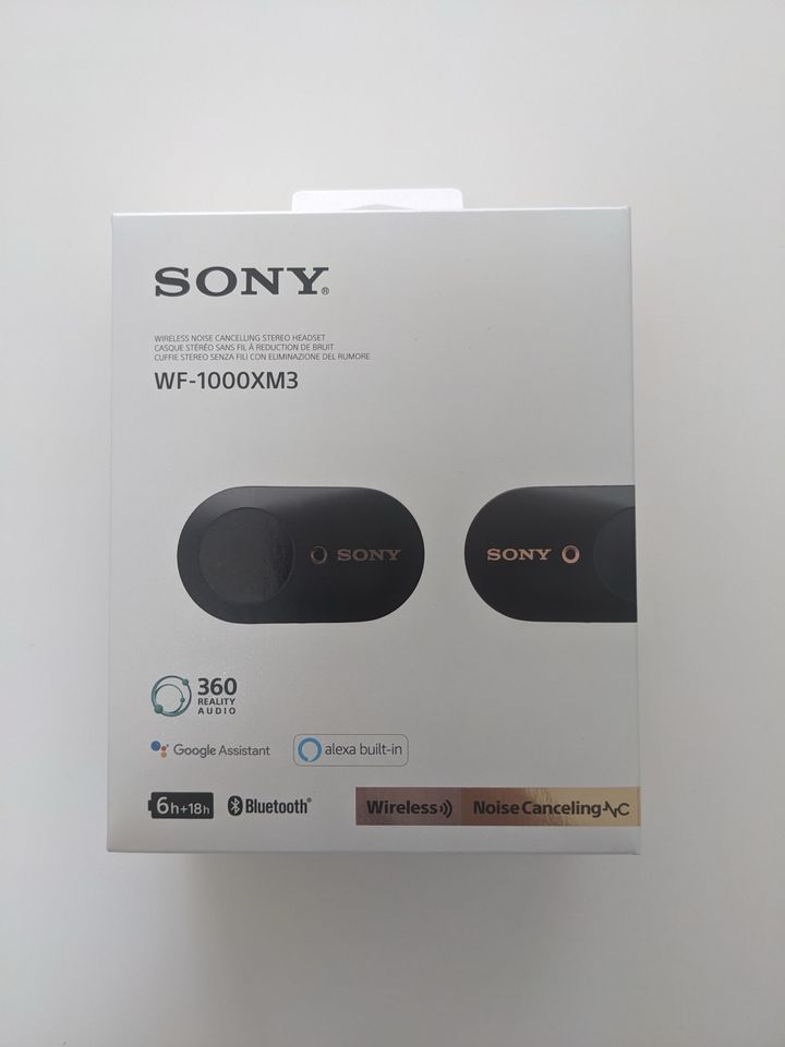 Kabellose, geräusch-unterdrückende Kopfhörer Sony WF-1000XM3 in München