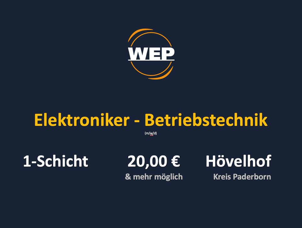 Elektroniker (m/w/d) - Betriebstechnik in Hövelhof in Hövelhof