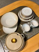 Set Porzellan Teller Tassen Schale Suppenschüssel Gold weiß Baden-Württemberg - Deggingen Vorschau