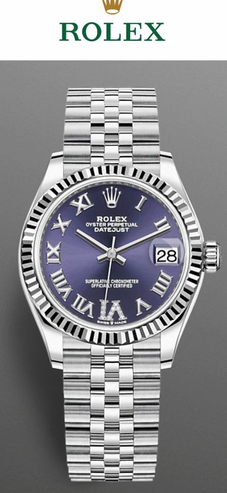 Rolex Datejust 31 Weißgold Diamanten Jubilee purple 278274 in Burgdorf