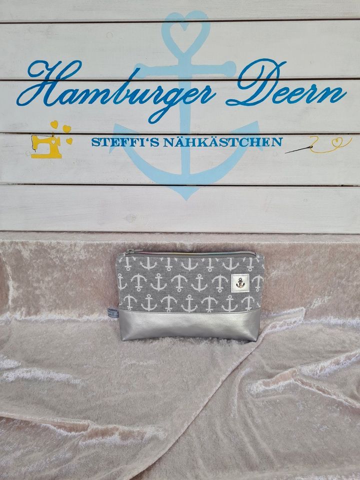 Kosmetiktasche „HamburgerDeern“ Anker grau dunkel oder hell in Hamburg