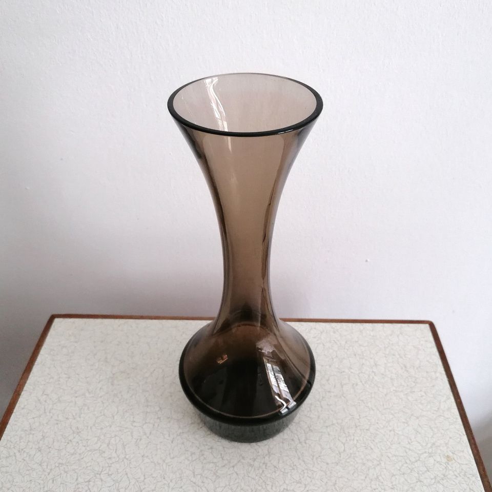 Glasvase, Vintage, Rauchglas, Mid-Century, Design, Vase, 70er in Hamburg