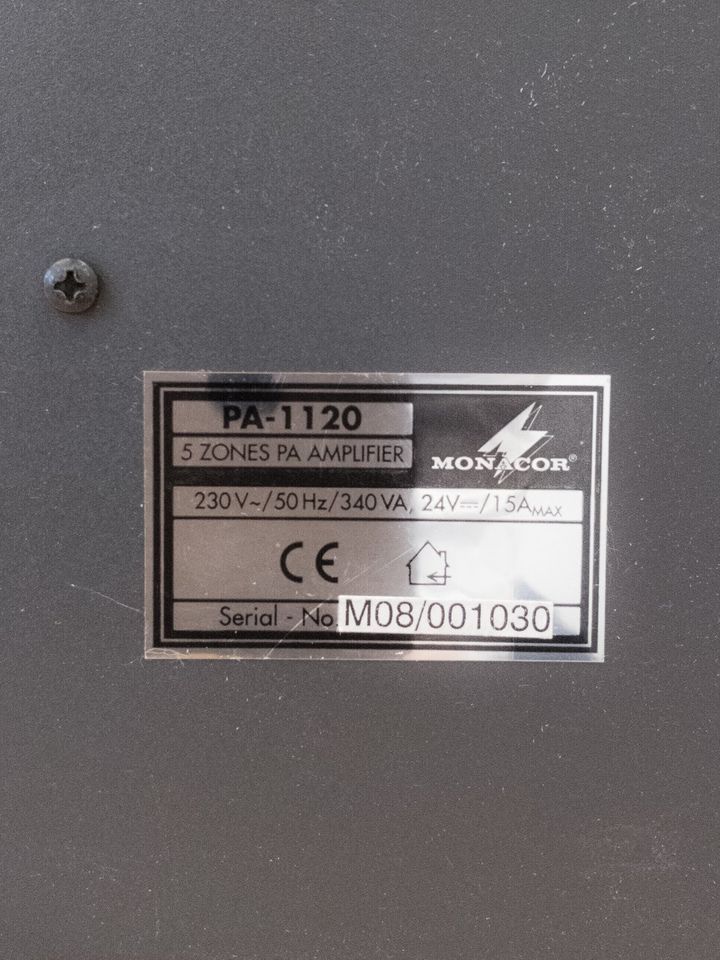Mischverstärker Monacor PA-1120 - 5 Zonen - neuwertig in Düsseldorf