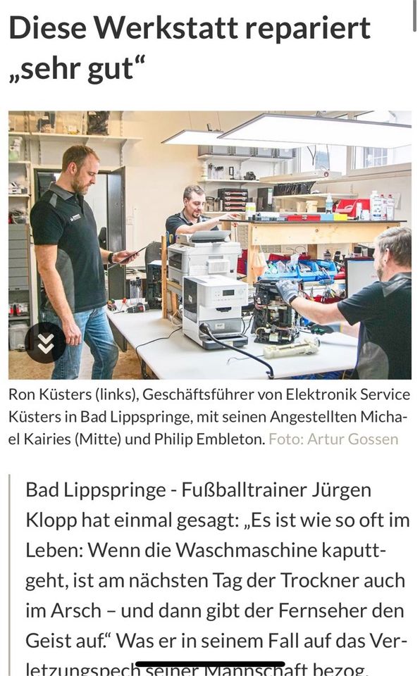 *Jobangebot* Quereinsteiger Kaffeevollautomatenreparatur in Bad Lippspringe