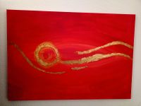 Acrylbild auf Leinwand rot gold Blattgold Nordrhein-Westfalen - Essen-Fulerum Vorschau