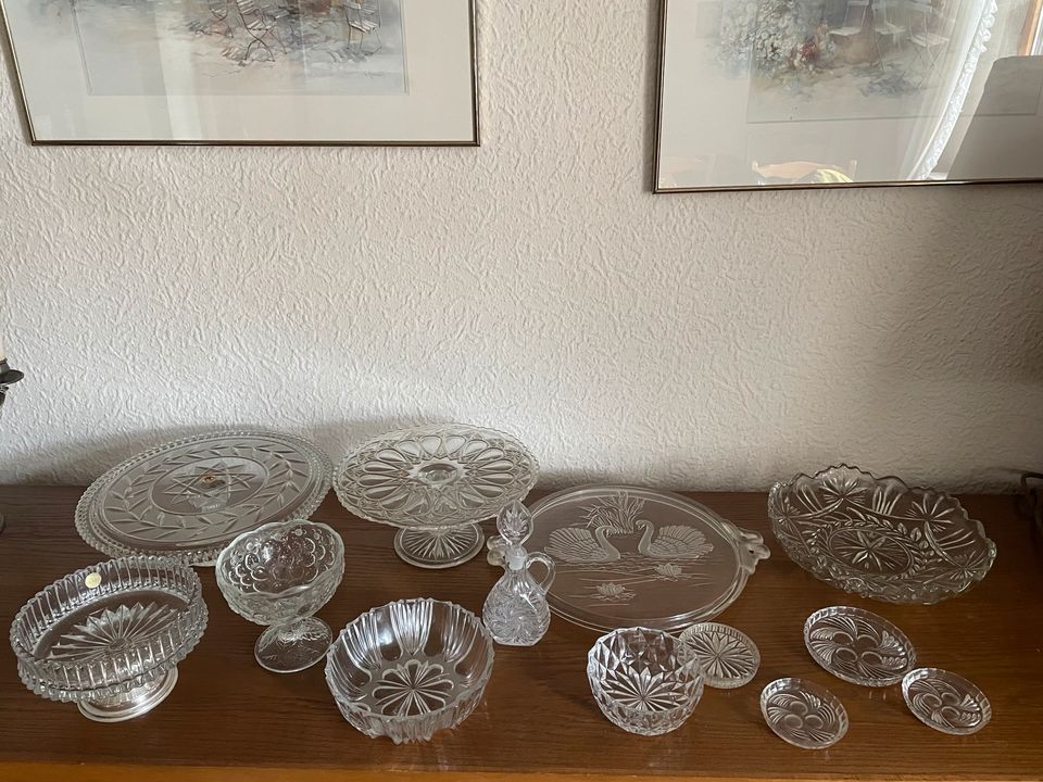 13 Teile Bleikristall Glas Schale Tortenständer Walther WMF Konvo in Saarbrücken