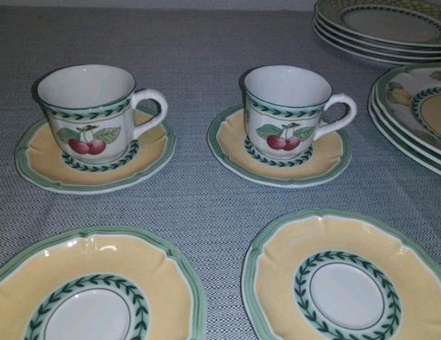 Villeroy French garden 2x Espressotasse 4x Unterteller Untertasse in Bodenkirchen