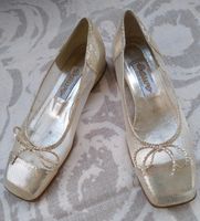 Vintage - ausgefallene goldene Schuhe mit Transparenz Sauro Gr.37 München - Schwabing-West Vorschau