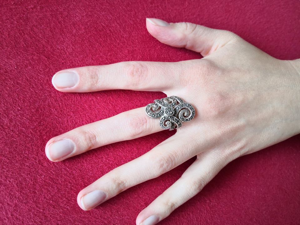 Großer vintage Damen Ring, 925er Silber Ring in Düsseldorf