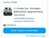 Golden Ace Tickets  Die Magier 27.4 Ludwigsburg Baden-Württemberg - Ebersbach an der Fils Vorschau