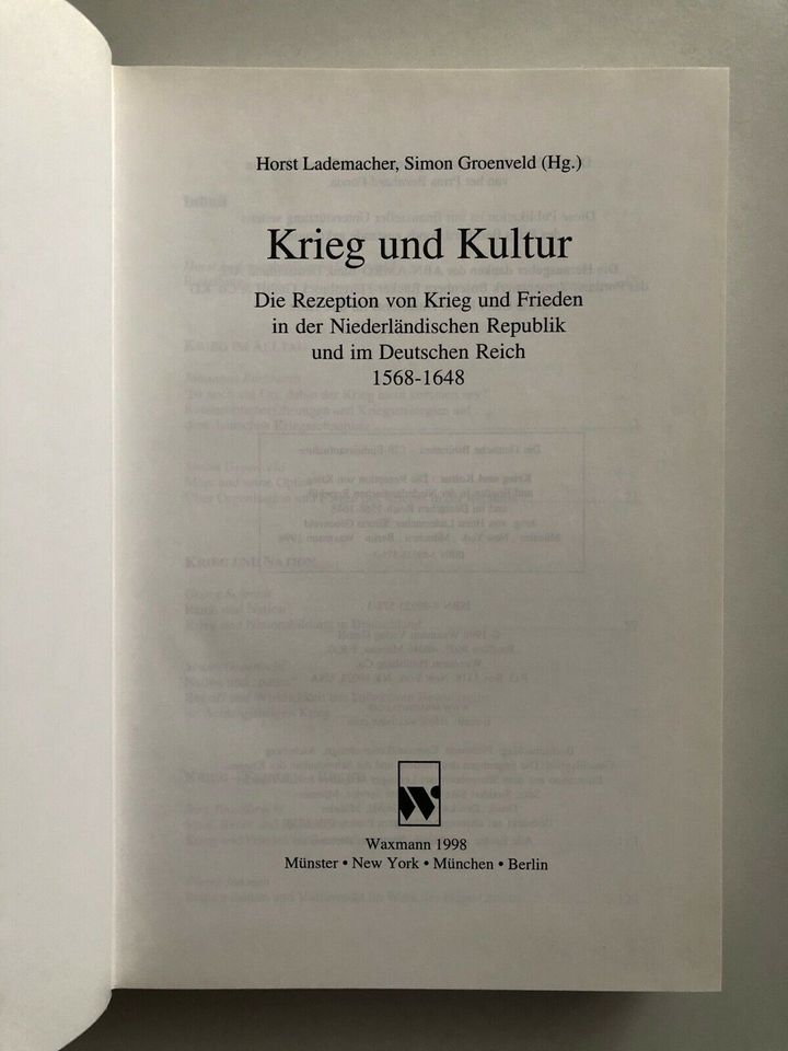 Lademacher Groenveld Krieg und Kultur 1998 Barock Niederlande in Düsseldorf