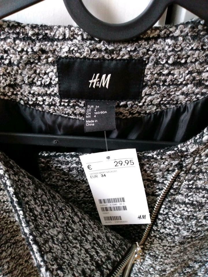 NEU H&M Blazer Bikerjacke 34 schwarz grau silber in Osnabrück