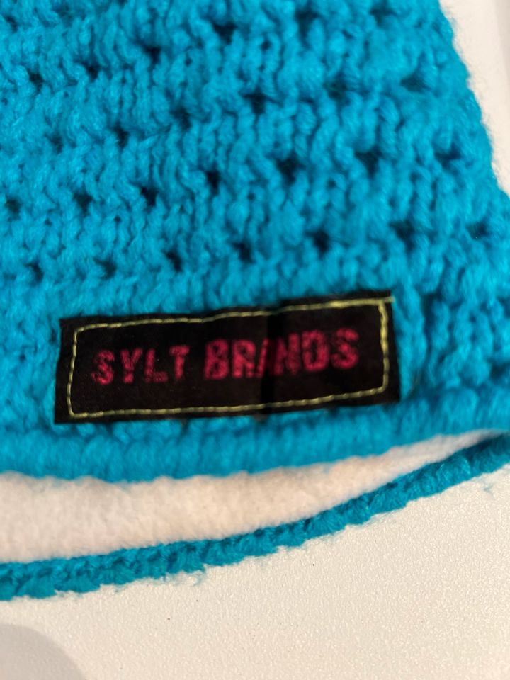 Türkis wolle Strick  Mütze Bommel Smiley Sylt Brands Ski in Düsseldorf