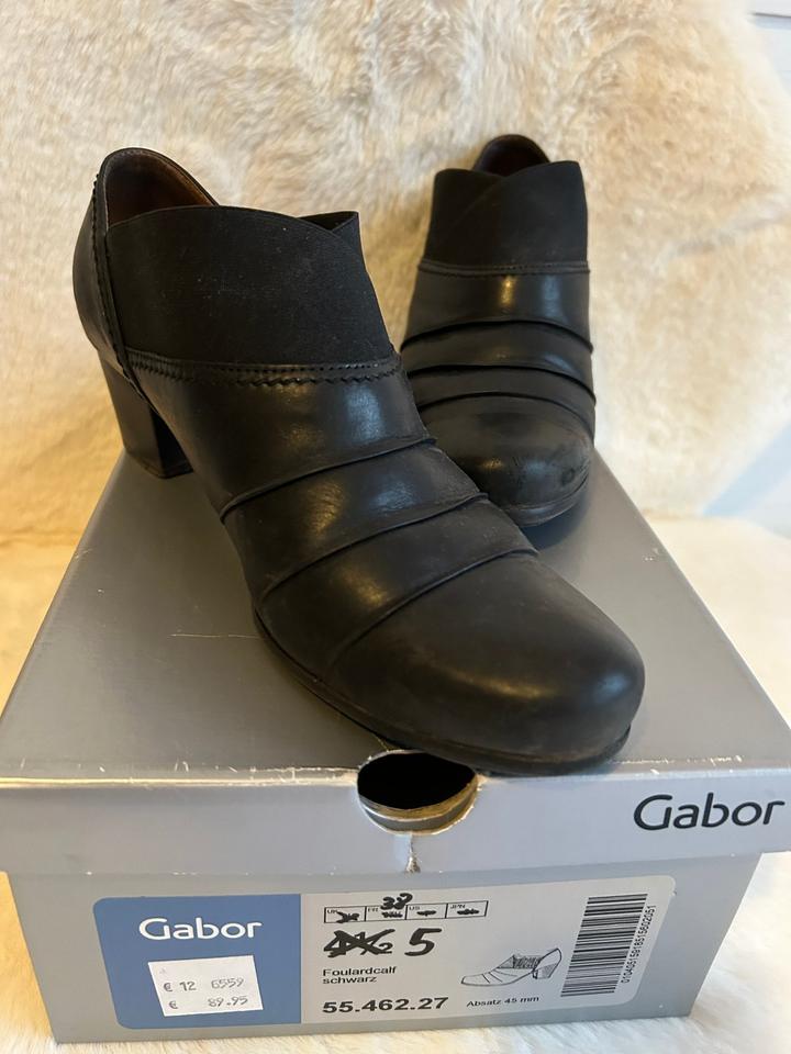 Gabor Leder Stiefelette Stiefel Boots Gr. 38 schwarz 24,-€ in Moers