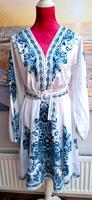 Sommerkleid Gr.L weiß blau Muster Gürtel super Zustand Schleswig-Holstein - Bargteheide Vorschau
