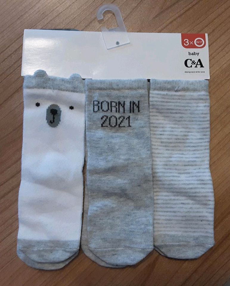 OVP 3 baby Socken/ Söckchen mit Motiv 2021 Gr 15-17 in Sankt Augustin