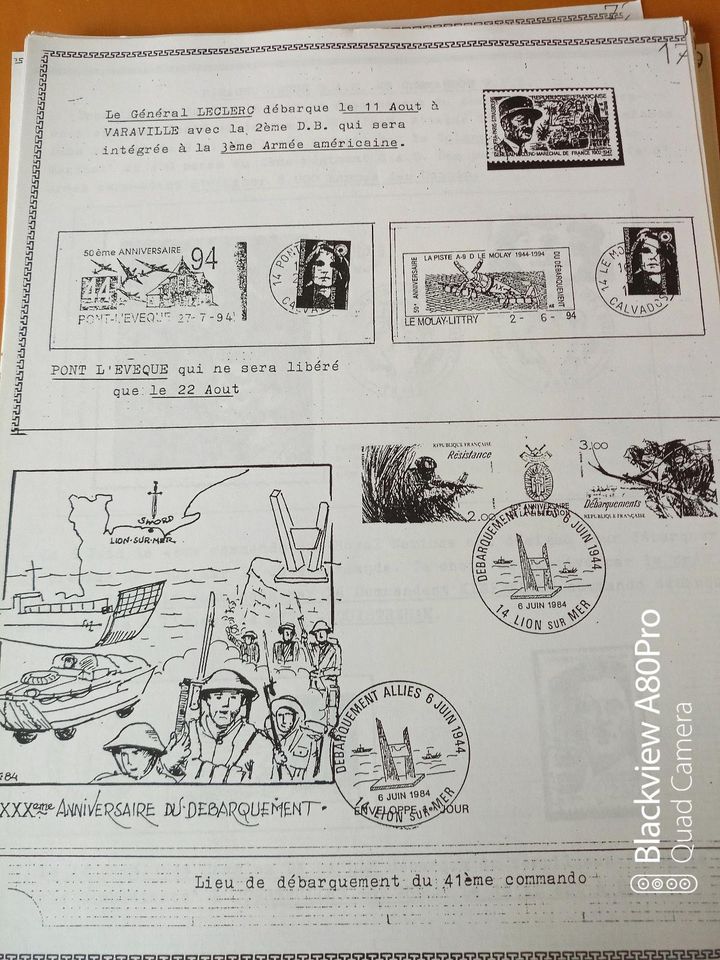 Ablichtungen von französischen Briefmarken und Beschreibung dazu in Arnstein