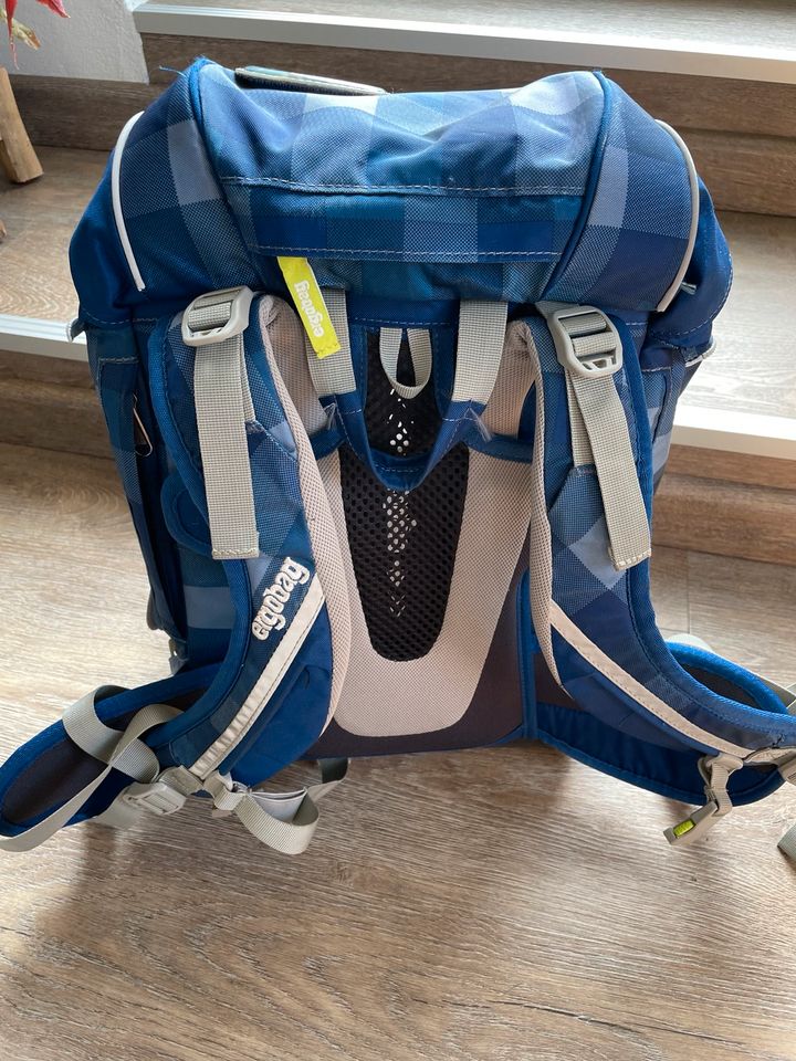 Schulranzen Schulrucksack Ergobag Blau Karo KaroalaBär in Markneukirchen