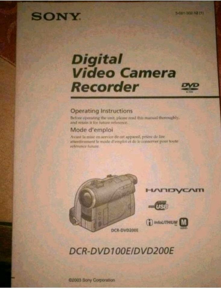 SONY Digital Video Camera Recorder DCR-DVD100E in Falkensee