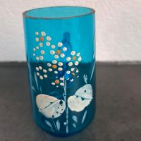 1900 Blaues Henkelglas mit Malerei Mundgeblasen Glas Krug Bayern - Lindau Vorschau