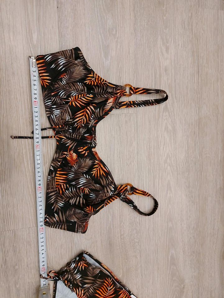 *NEU* BEXLEYS Bikini braun schwarz pfirsich Blätter 48 Cup B in Fulda