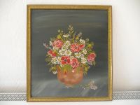 Ölgemälde Bild Stillleben Blumen Vase Blumenstrauß Retro Vintage Hessen - Wildeck Vorschau