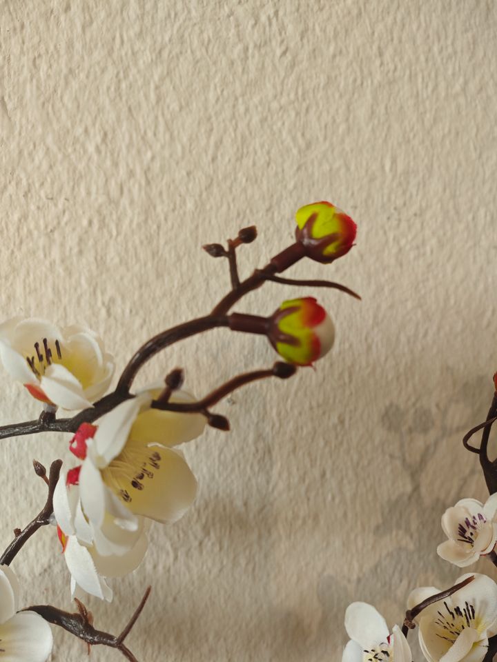 Kunstpflanze Bonsai "Kirschblüte weiß" im Topf ca. 26cm Immergrün in Bad Homburg