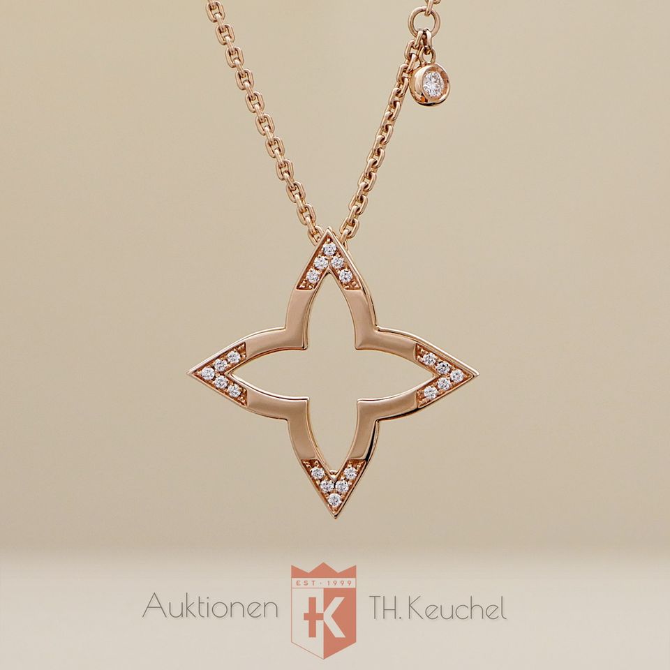 Louis Vuitton Blossom Kette + Anh. Q03083 Roségold 18Kt + Diamant in Grünstadt