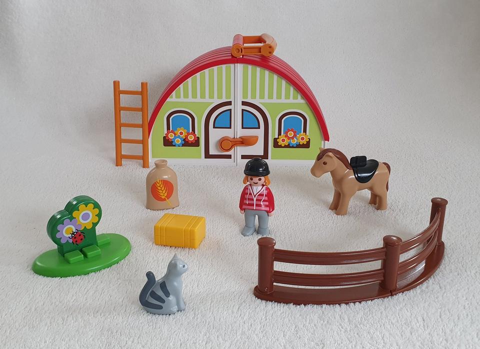 Playmobil 123: Mitnehm-Reiterhof, Pferd, Reiterin, Stall, Vers. in Aldingen