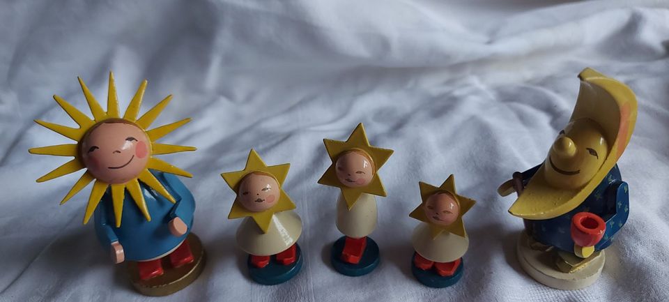 Wende & Kühn Sonne Mond und Sterne 5 Figuren Weihnachten Erzgebir in Heidelberg