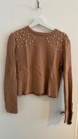 Zara Pullover Gr. M Braun Perlen wie neu! Bayern - Schwarzenbruck Vorschau