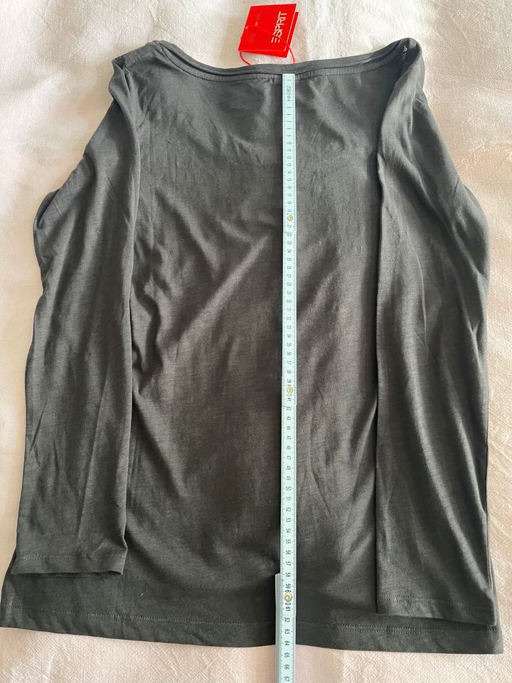 ESPRIT Langarmshirt, Gr. XL, neu, grau, Basic in Wurzen