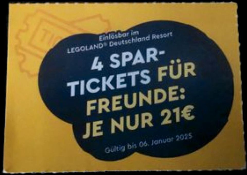 Legoland Deutschland 4 Spartickets für Freunde Gutschein in Ehingen (Donau)