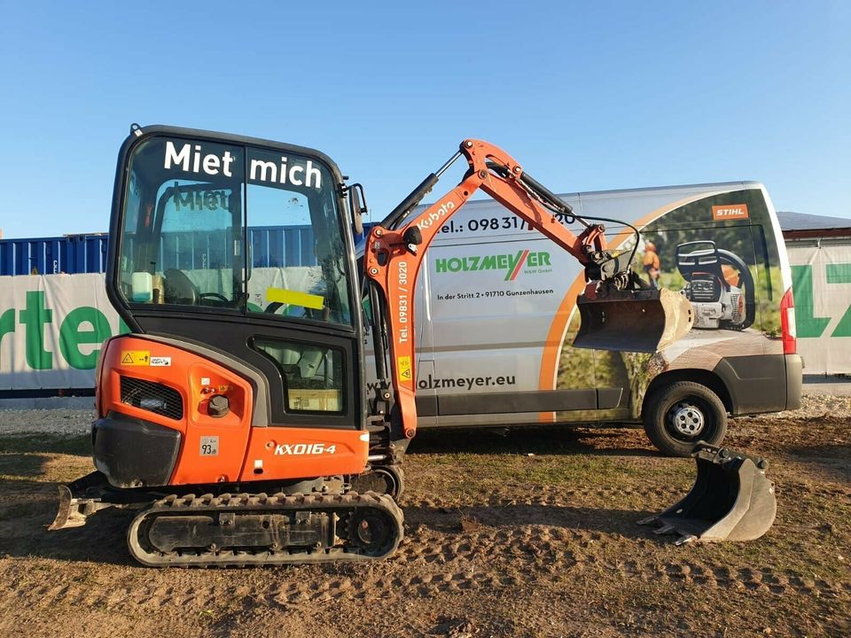 Minibagger mieten, Hammern, Erdbohren, Kubota, Mini Bagger in Pfofeld