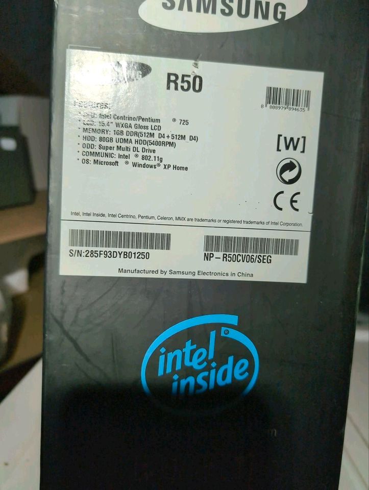 Notebook Samsung R50 intel pent. 725 15,4 Zoll WXGA DVD RW defekt in Hamburg