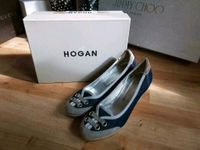 HOGAN Wedges Pumps Keilabsatz, Jeans Leder, blau grau silber 38,5 Düsseldorf - Eller Vorschau