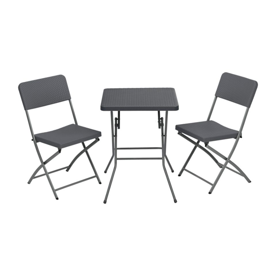 NEU OVP | Balkon-Set (Tisch & 2 Stühle) Rattan-Optik klappbar in Bördeland