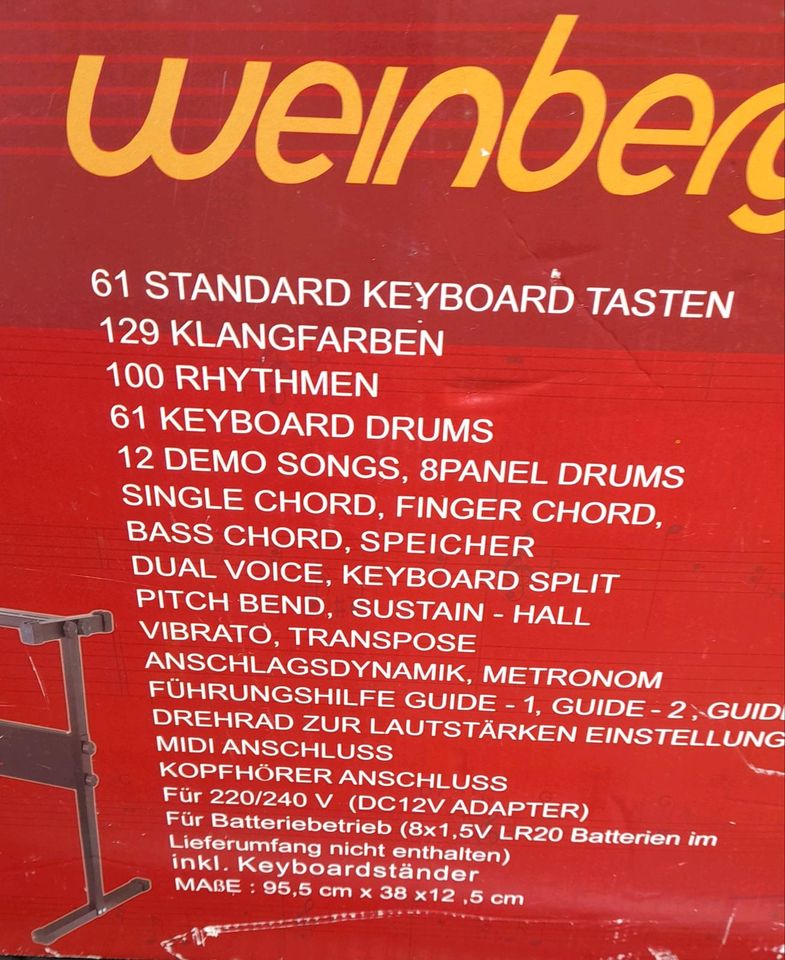 Keyboard Weinberger mit Zubehör in Dortmund