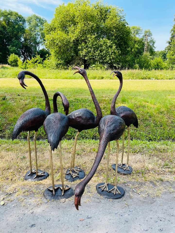 5 Lebensgrosse Flamingo aus Bronze in Dortmund