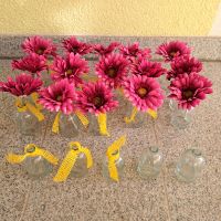 Glasvasen, Vasen, künstliche Blumen pink, Tischdekoration Bayern - Bodenwöhr Vorschau